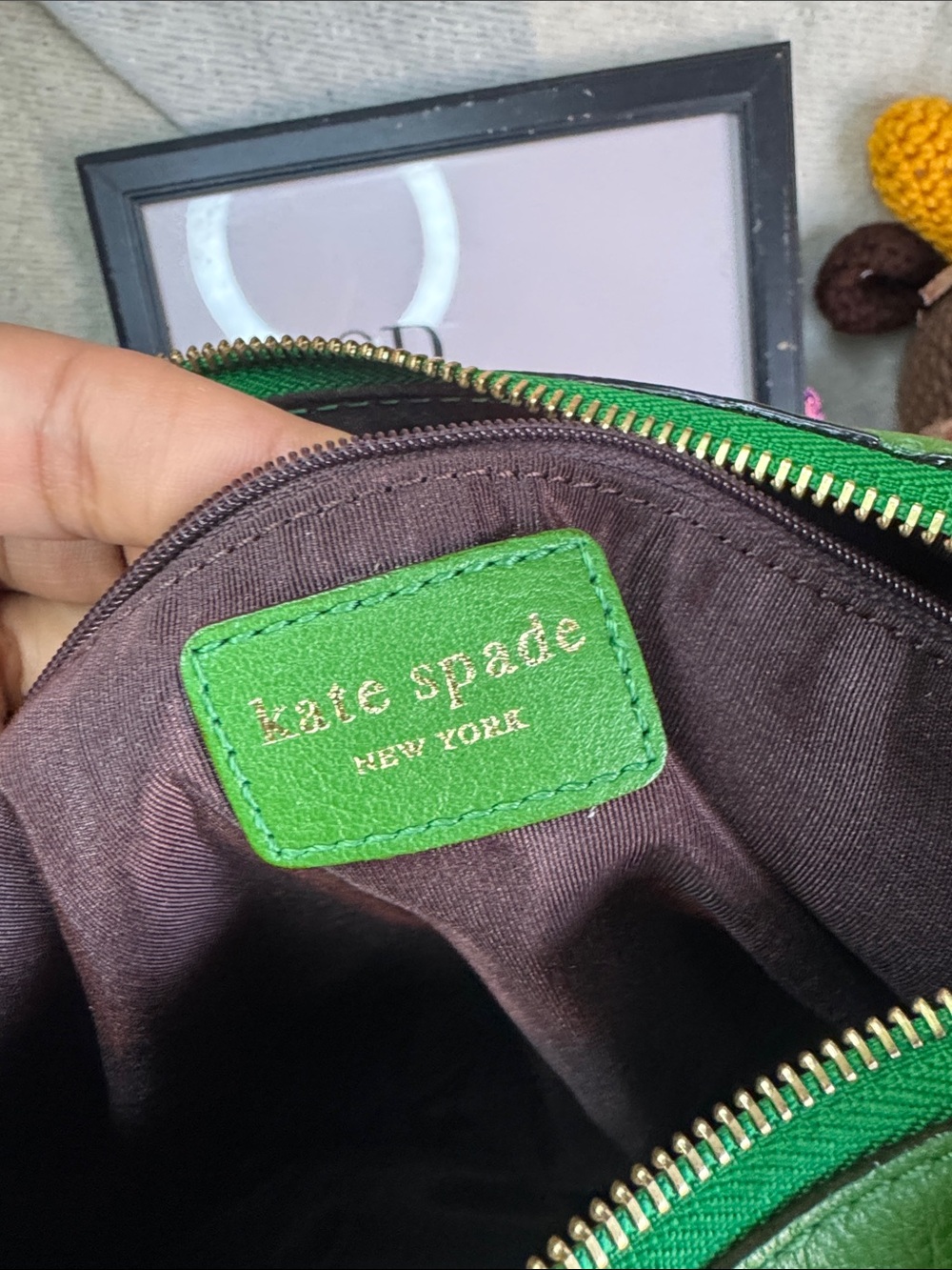 kate spade Bright Green Leather Shoulder Bag - Picture 5 of 6
